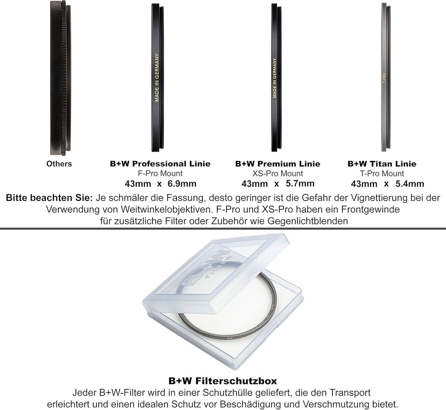 B+W 1097730 43mm T-PRO Clear Lens Filter