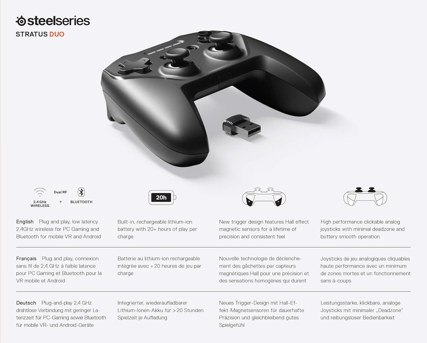 SteelSeries 69075 Stratus Duo Wireless Gaming Controller