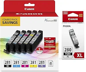 Canon CLI-281 Ink 5-Color Combo Pack Photo Paper