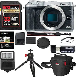 Canon 1725C001 EOS M6 Mirrorless Camera Bundle Silver