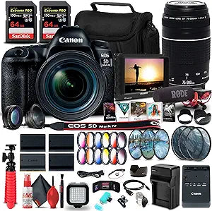 Canon 1483C018 EOS 5D Mark IV DSLR Camera Bundle (Renewed)