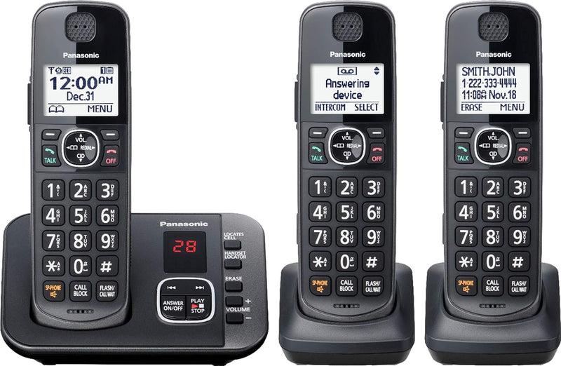 Panasonic KX-TGE633M DECT 6.0 3-Handset Cordless Phone (Renewed) — main product image