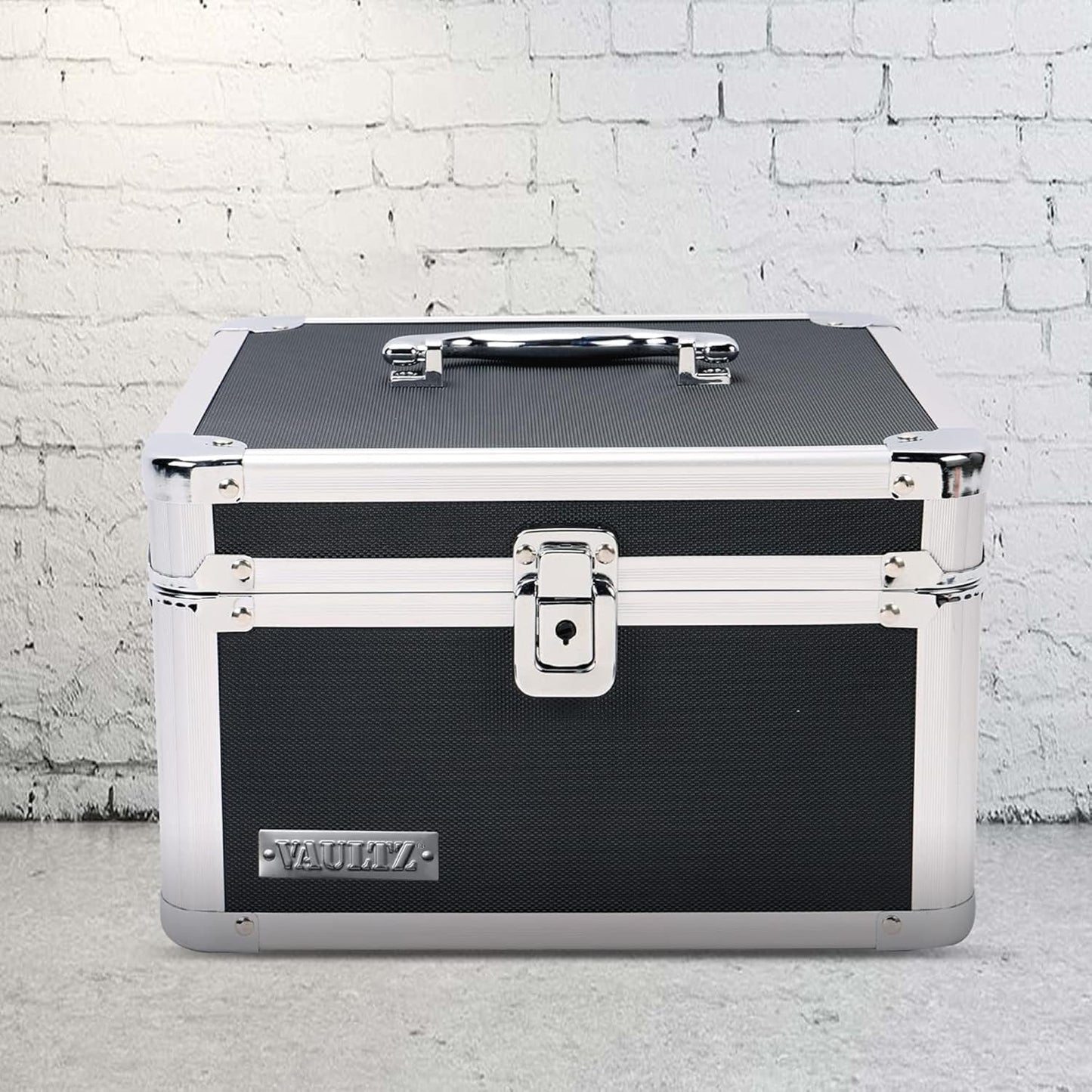 Vaultz VZ03993 Lockable Portable Safe Box, Black, 10x10x6.5 Inch