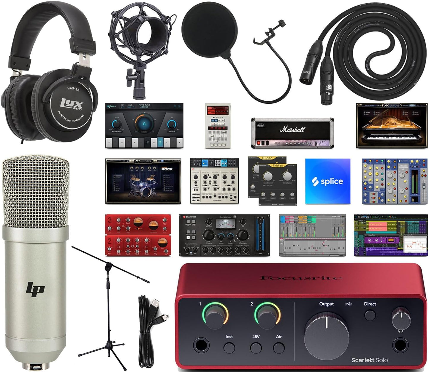 Focusrite Scarlett Solo 4th Gen USB Audio Interface Bundle