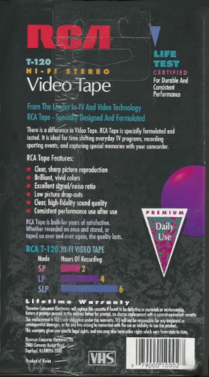 RCA LYSB00E6X0N4K-ELECTRNCS T120 Hi-Fi VHS Tapes 3-Pack