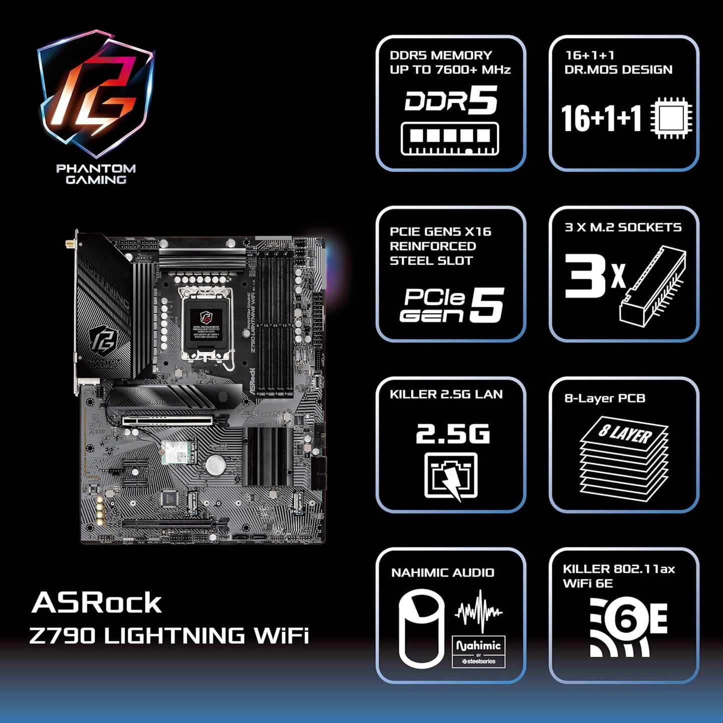 ASRock Z790 Lightning WiFi ATX DDR5 Motherboard