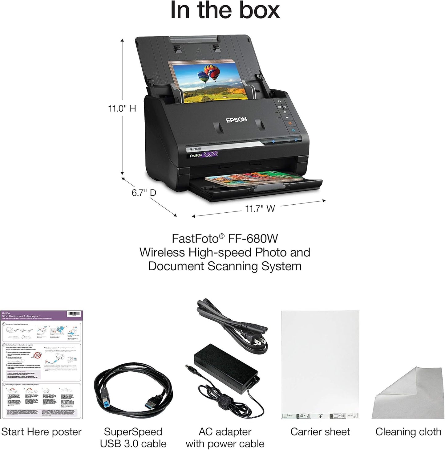 Epson FF-680W FastFoto Wireless Photo Scanner (Renewed)