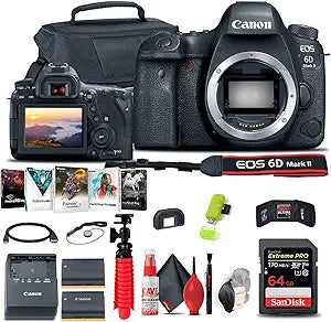 Canon EOS 6D Mark II DSLR Camera Body Renewed Bundle