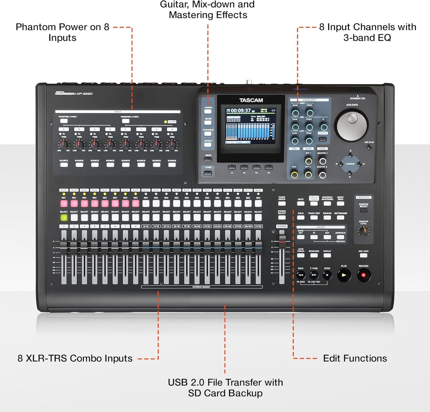 Tascam DP-32sd 32-Track Digital Portastudio Recorder