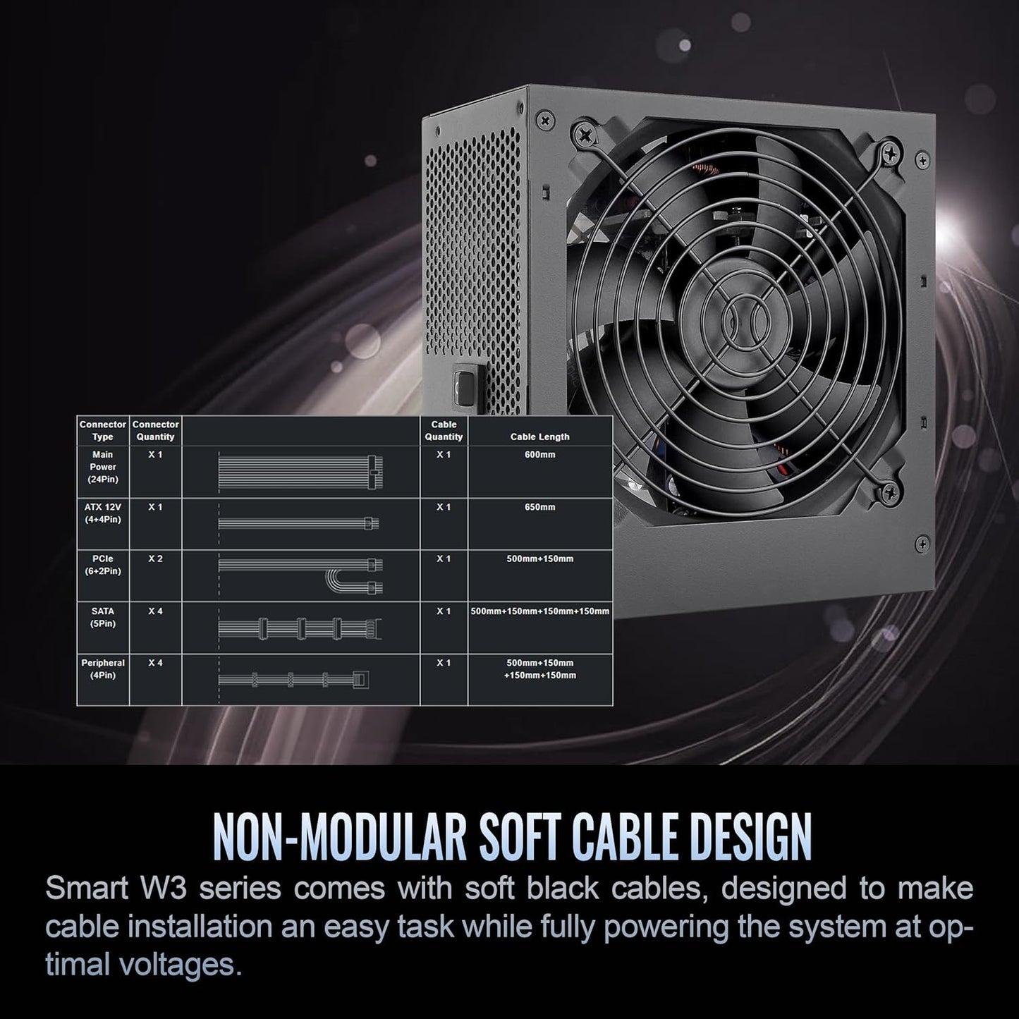 Thermaltake PS-SPW-0500NNFAWU-1 Smart W3 500W Power Supply