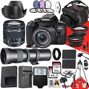Canon EOS 850D Rebel T8i DSLR Lens Bundle