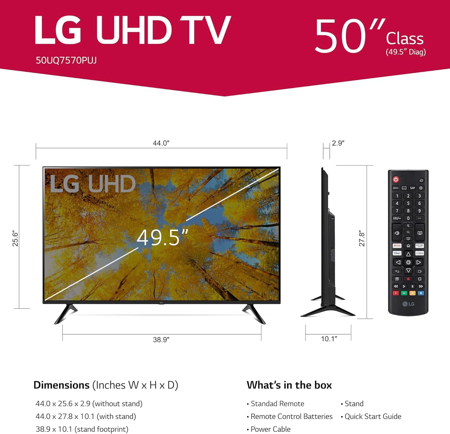 LG 50UQ7570PUJ 50-Inch 4K UHD Smart LED TV