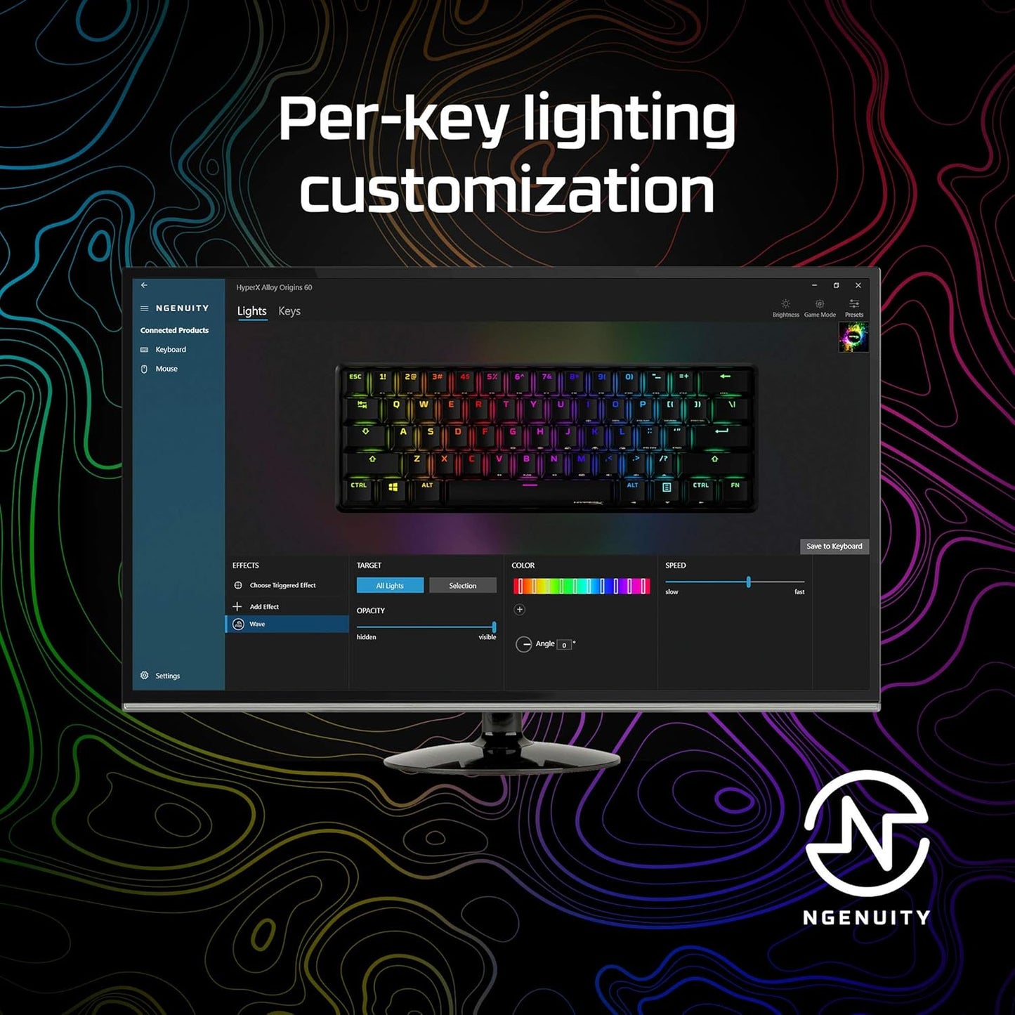 HyperX HKBO1S-RB-US/G Alloy Origins 60 Mechanical Gaming Keyboard