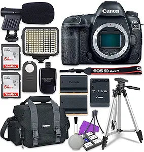 Canon EOS 5D Mark IV DSLR Camera Body + Accessory Bundle (Renewed)