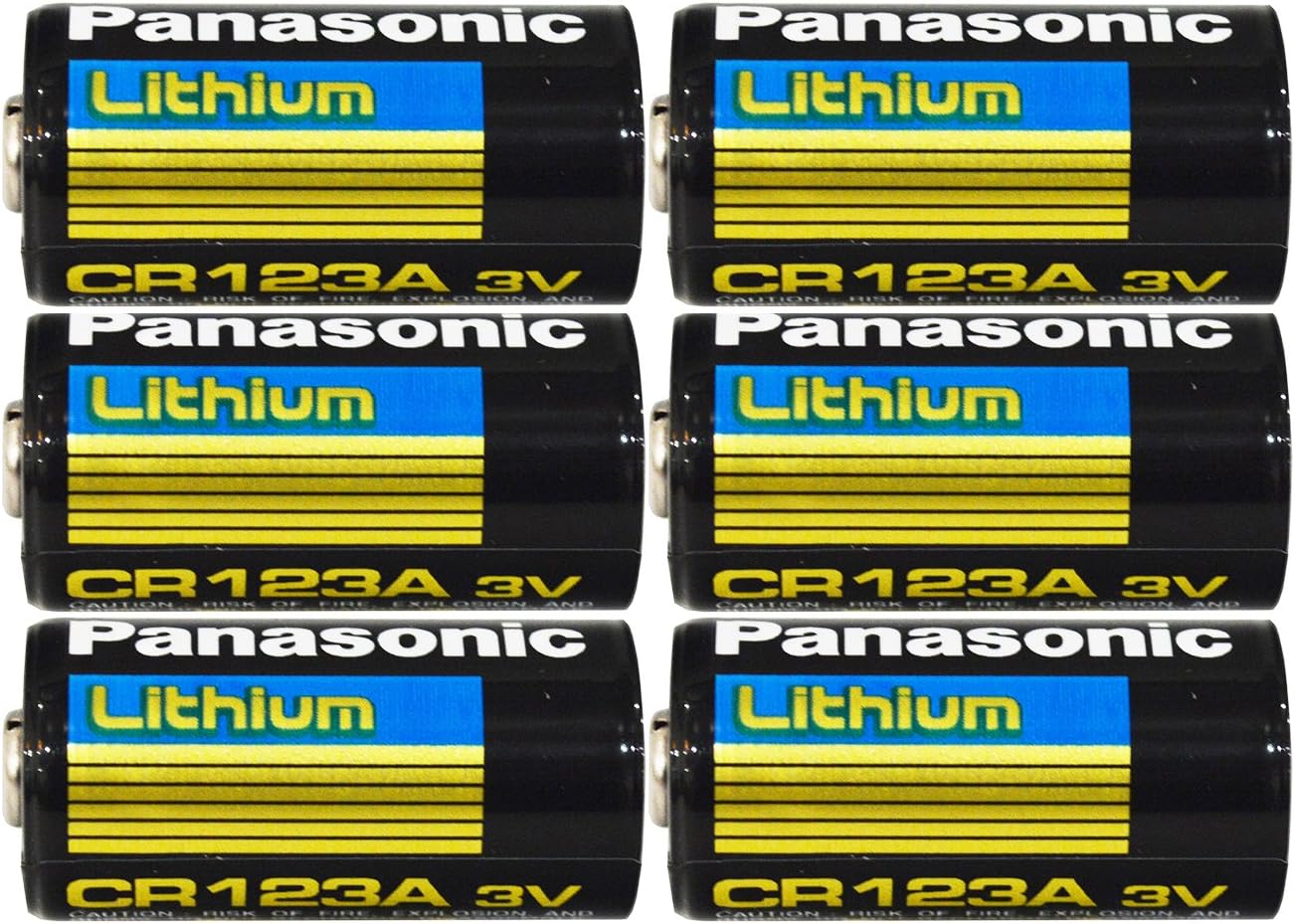 Panasonic CR123A 3V Lithium Battery - 6 Pack - High Power