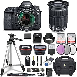 Canon EOS 6D Mark II DSLR Camera Lens Bundle