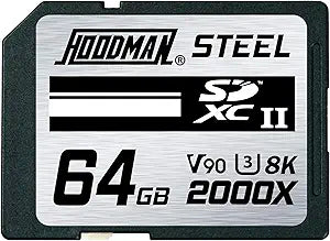 Hoodman HS64GBSD2 64GB Steel 2000x SDXC UHS-II Card