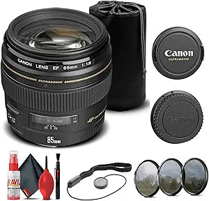 Canon 2519A003 EF 85mm f/1.8 USM Lens Bundle (Renewed)