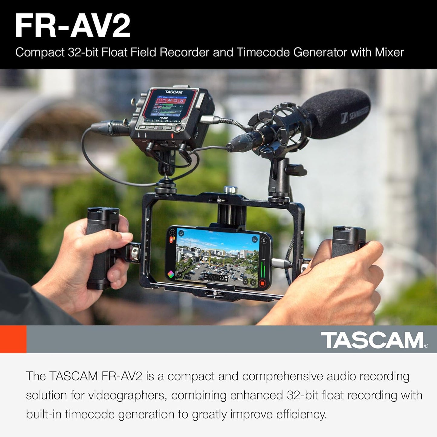 Tascam FR-AV2 Compact 32-bit Float Field Recorder