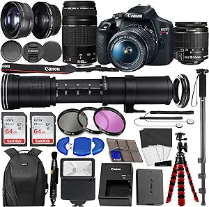 Canon t7 EOS Rebel DSLR Camera Lens Bundle — main product image