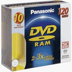 Panasonic LM-AF120LU10 4.7GB DVD-RAM Media 10-Pack