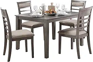 Lexicon Norwood 5-Piece Gray Dining Set - Table and Chairs