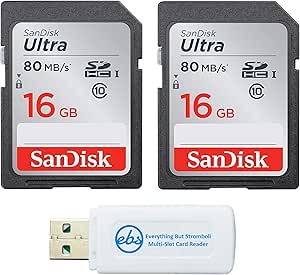 SanDisk SDSDUNC-016G-GN6IN-2PK-R6 Ultra 16GB SD Card 2-Pack
