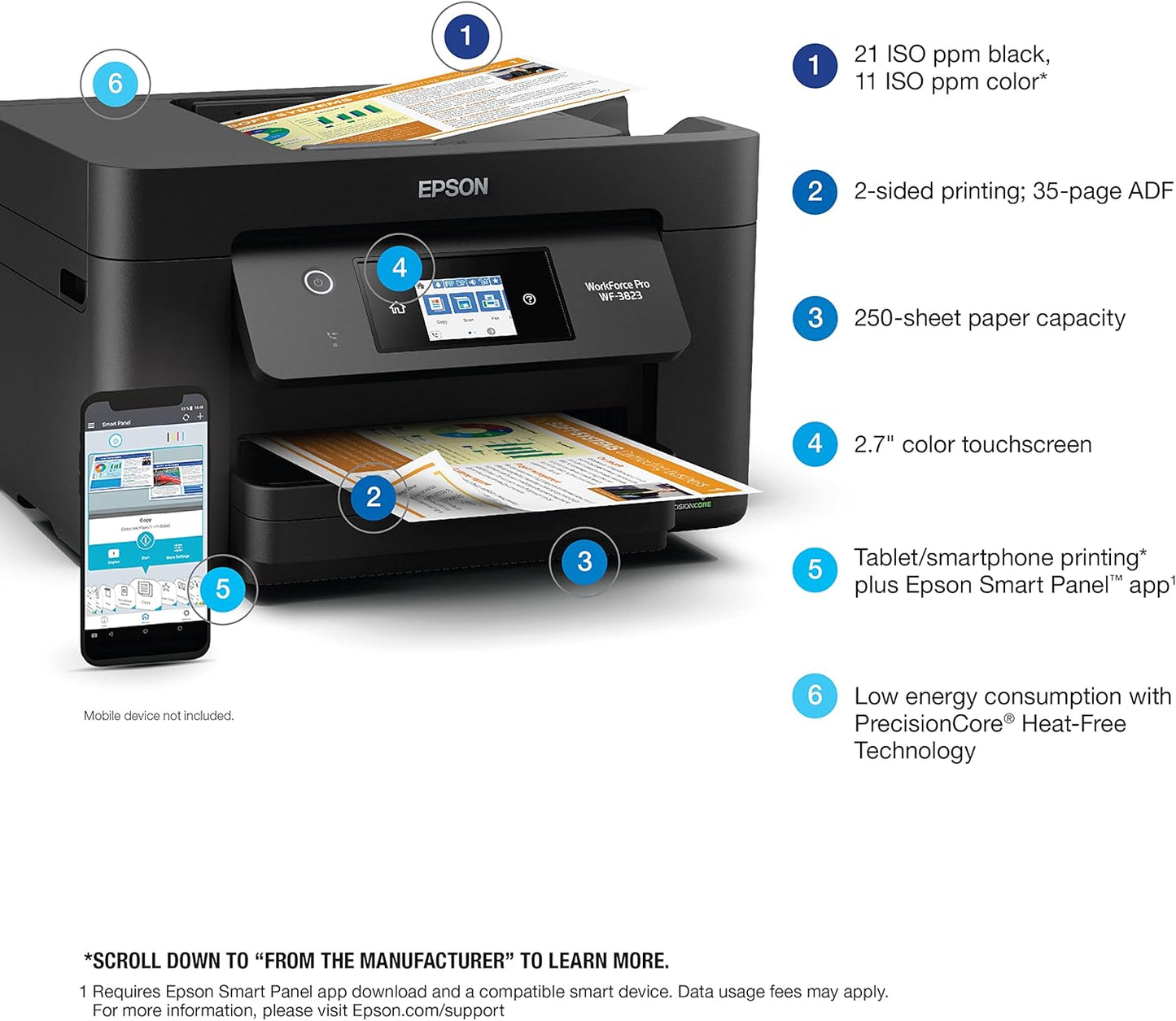 Epson WF-3823 Workforce Pro Wireless All-in-One Printer