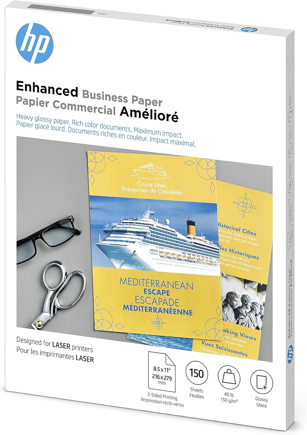 HP Q6611A Color Laser Brochure Paper, White