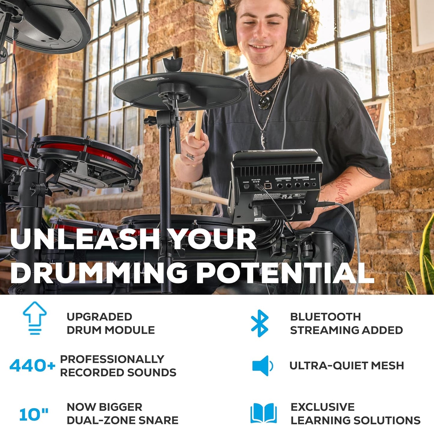 Alesis Nitro Max Kit Electric Drum Set with Mesh Pads