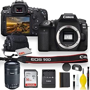 Canon 3616C016 EOS 90D DSLR Camera with 55-250mm Lens