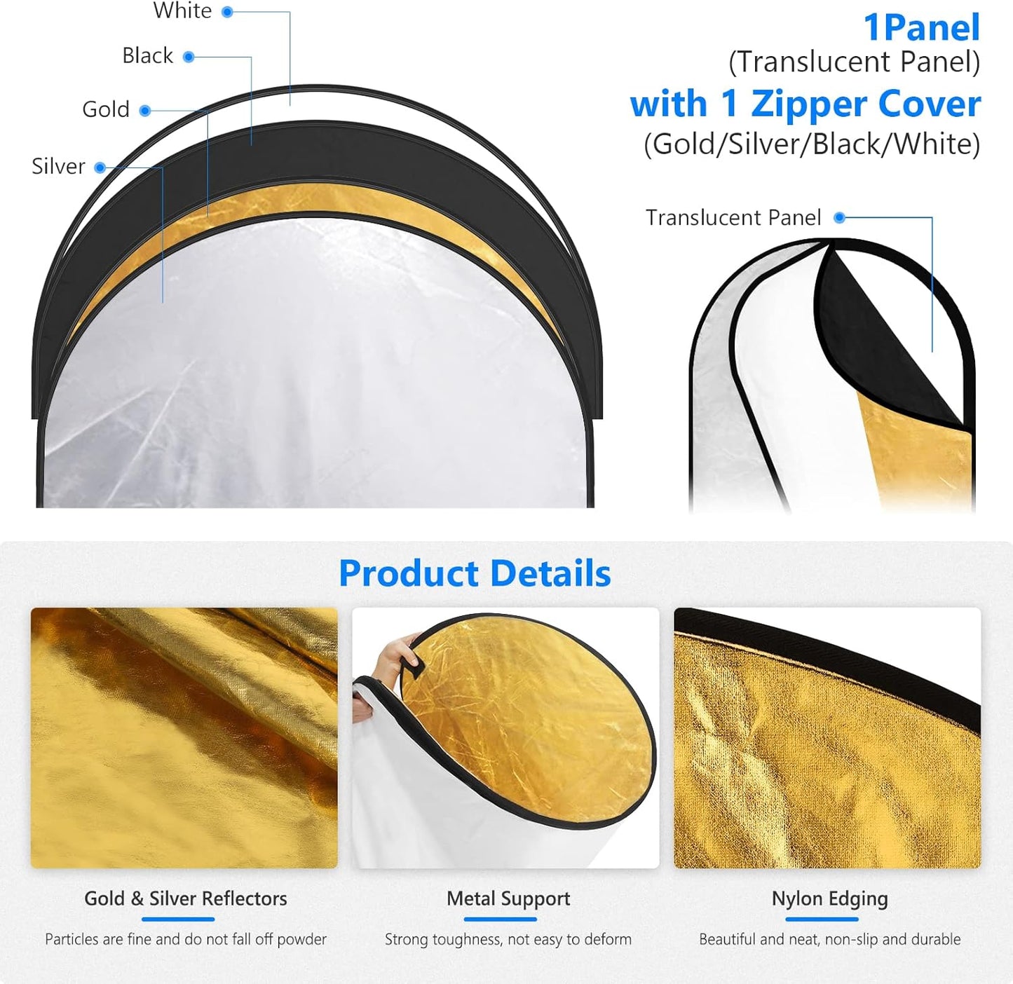 Neewer 10071555 5-in-1 31"x47" Photography Reflector