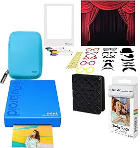 Polaroid AMZASK5MP02BL Mint Pocket Printer Photo Booth Kit