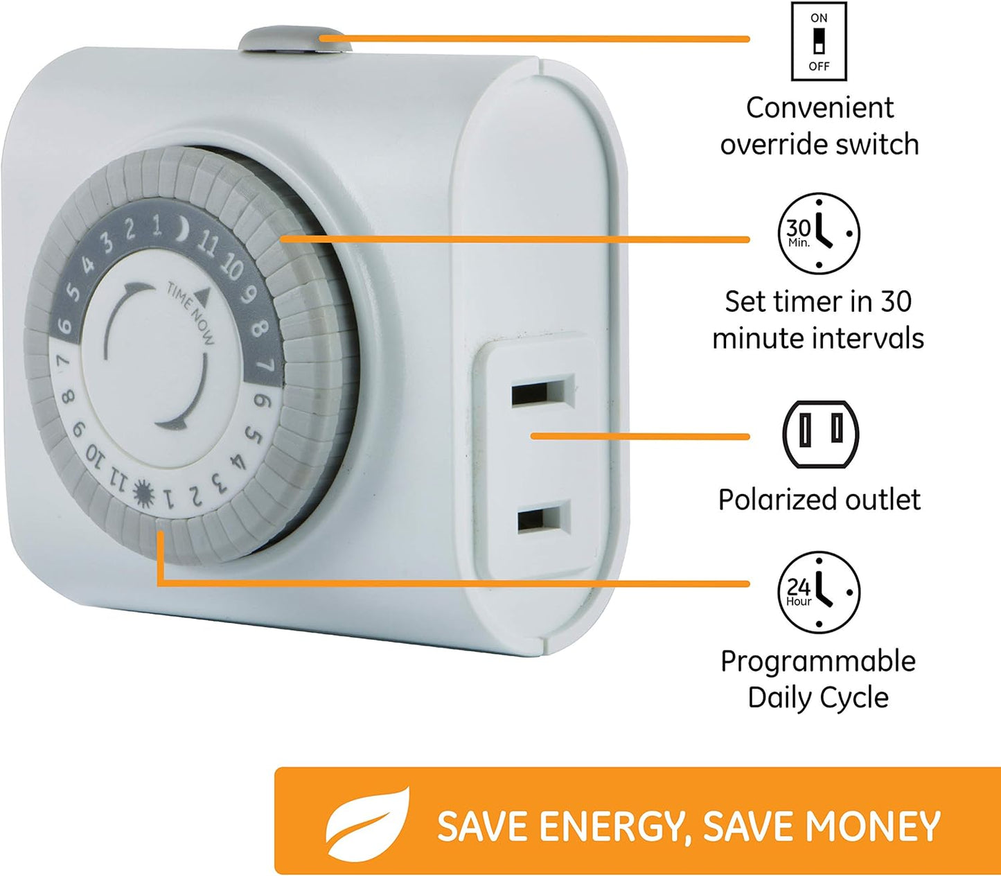 GE 44801 24-Hour Indoor Plug-In Outlet Timer 3-Pack
