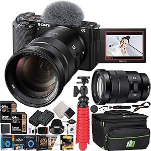 Sony E20SNILCZVE10BX6 ZV-E10 Vlog Camera with 18-105mm Lens Bundle