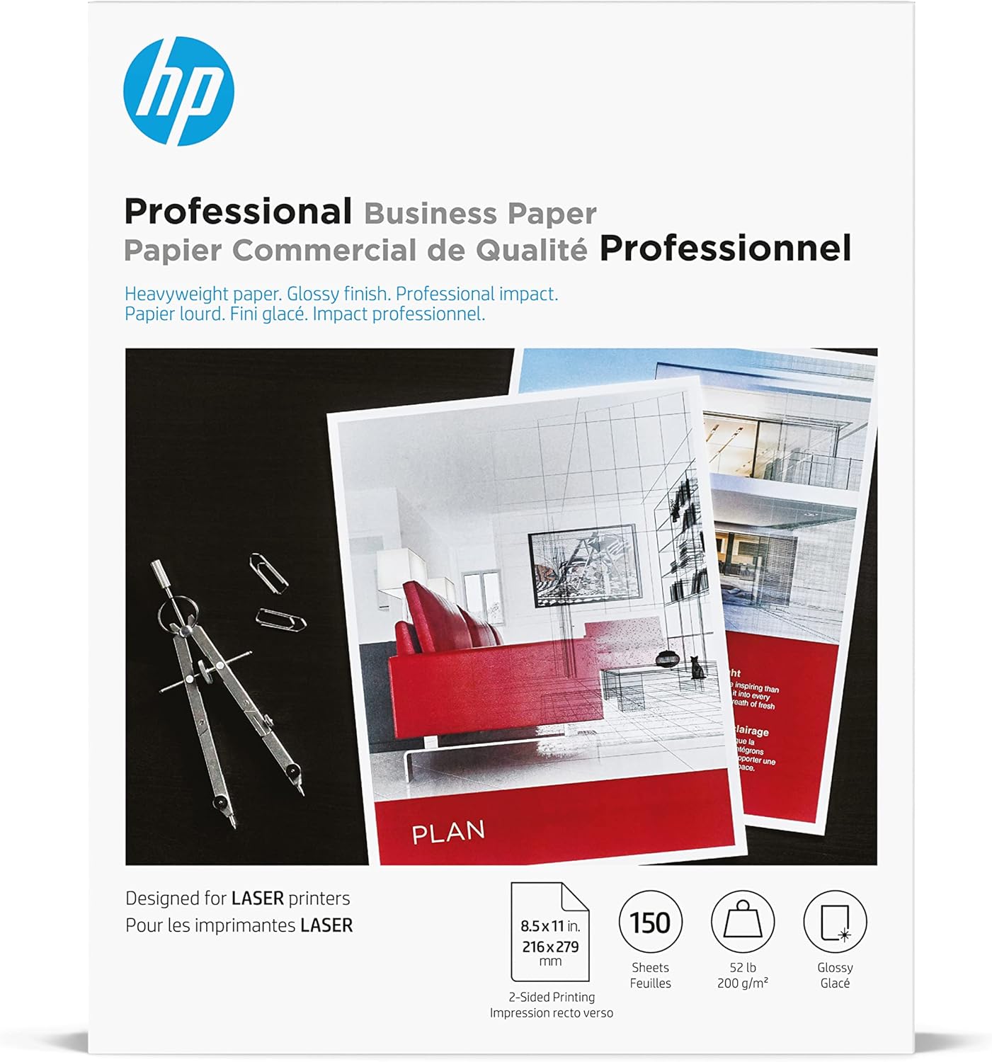 HP 4WN10A Professional Glossy Laser Paper 8.5x11
