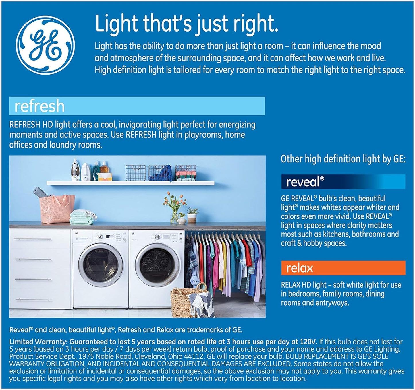 GE 93127610 Refresh LED A19 Light Bulbs 75W 2-Pack