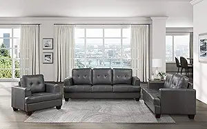 Lexicon 194840115489 Roff 3-Piece Gray Living Room Set