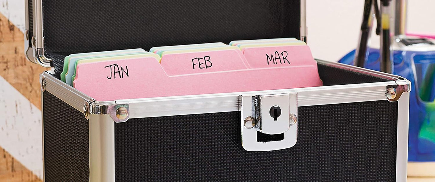 Vaultz VZ01280 Lockable Index Card Holder, 5x8 Organizer Box
