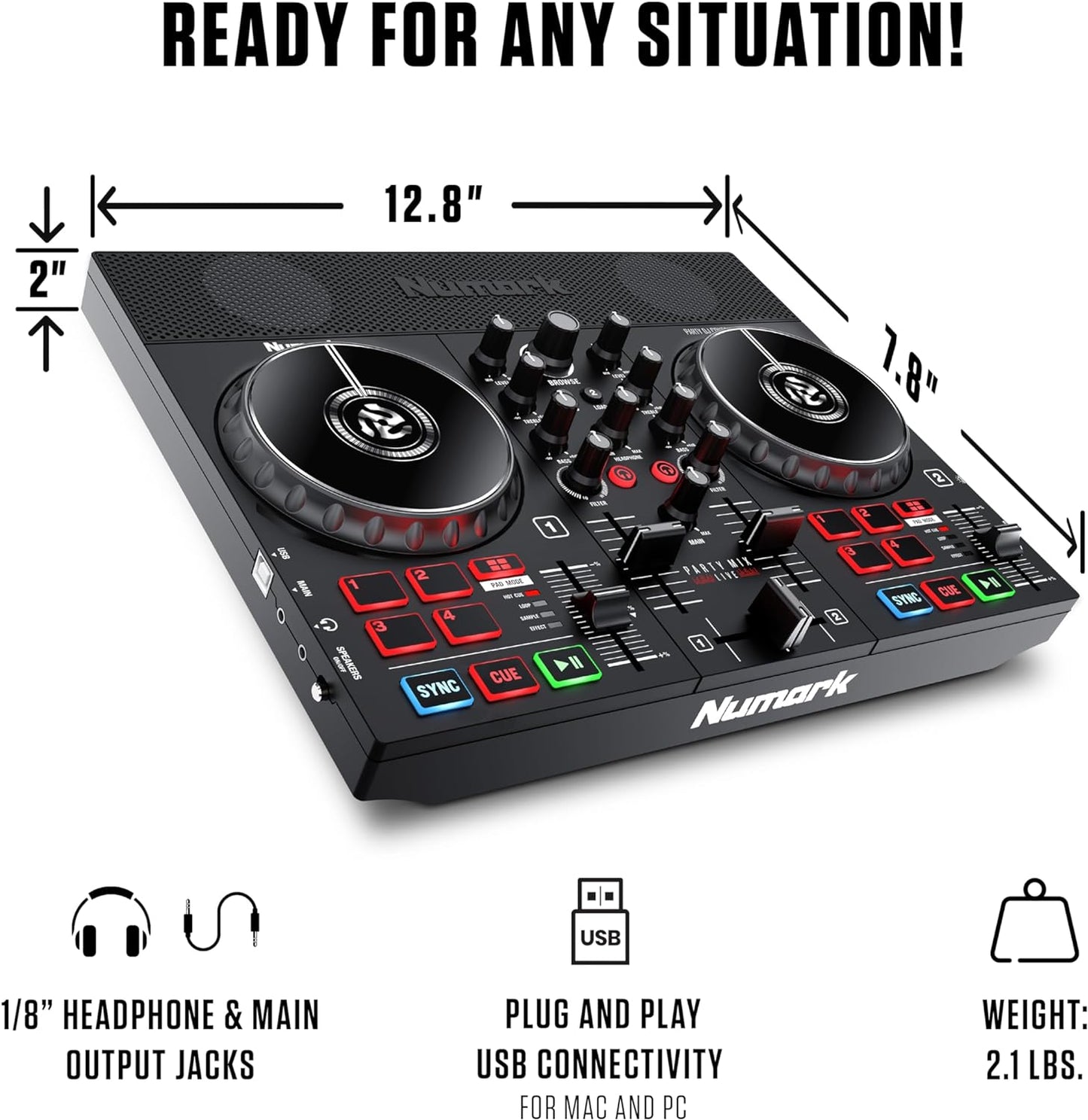Numark Party Mix Live DJ Controller with Speakers & Lights