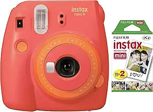 Fujifilm Fuji0513 Instax Mini Instant Camera Coral Papaya Bundle