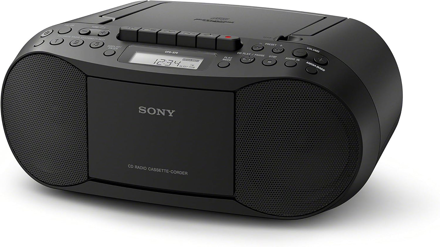 Sony CFD-S70 B Stereo CD/Cassette Boombox Black