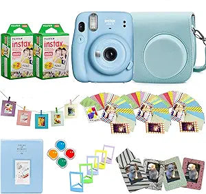 Fujifilm Instax Mini 11 Sky Blue Camera Bundle