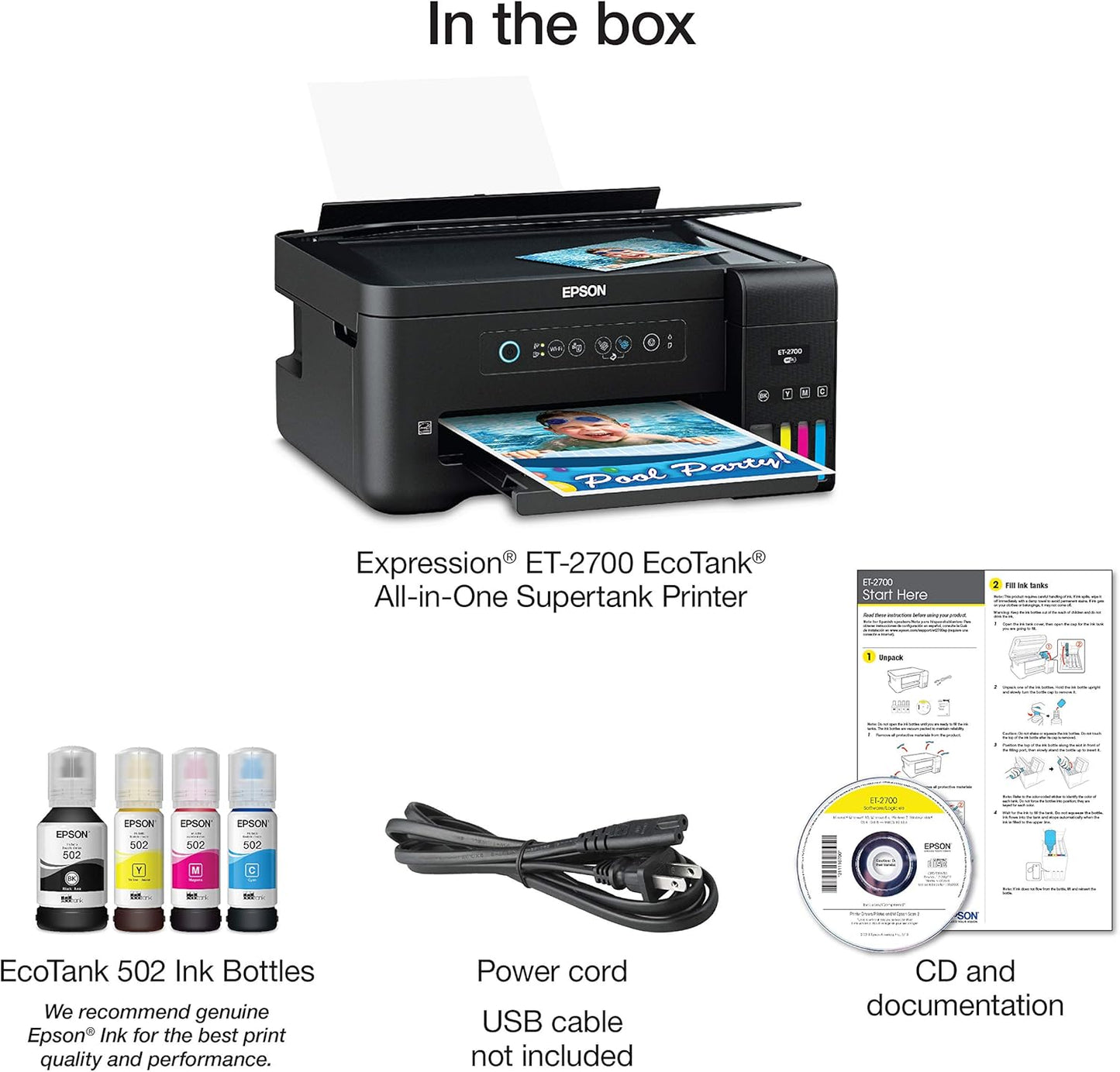 Epson ET-2700 EcoTank Wireless All-in-One Supertank Printer