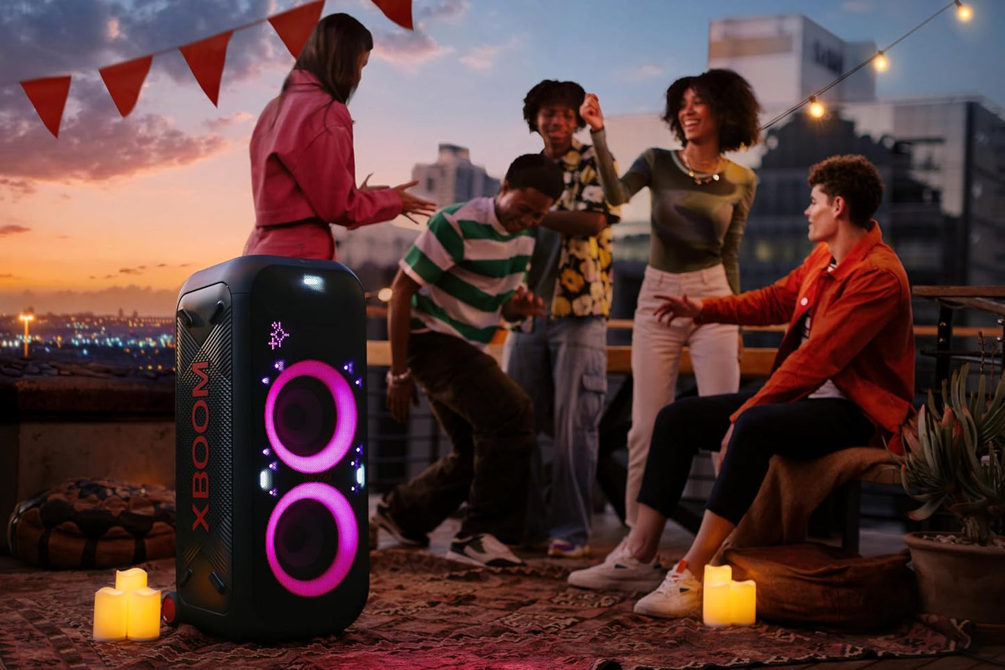 LG XL9T XBOOM Portable Tower Speaker Pixel LED