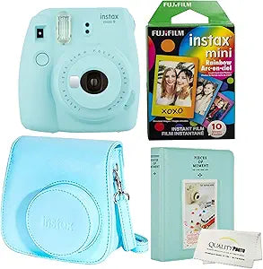 Fujifilm Instax Mini 9 Ice Blue Camera Bundle