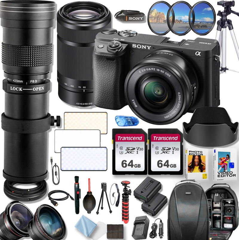 Sony a6400 4K Camera with Lenses Accessory Kit — main product image