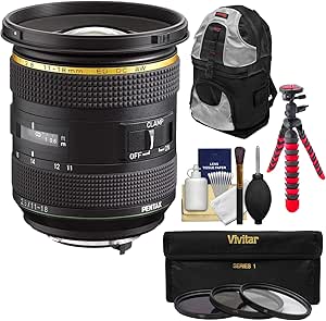Pentax K-106168-02 HD DA 11-18mm Lens Kit with Backpack, Filters, Tripod
