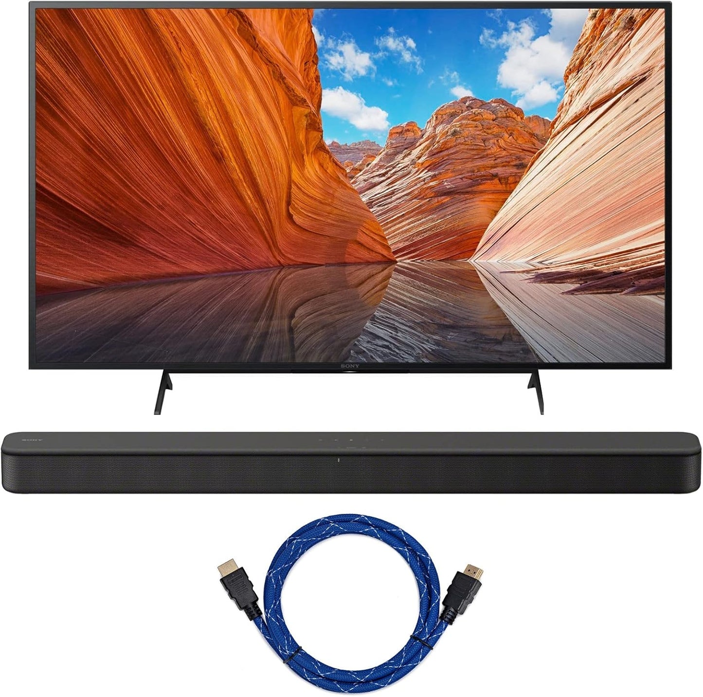 Sony KD50X80J 50" 4K TV Soundbar HDMI Bundle