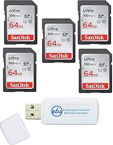 SanDisk SDSDUNC-064G-GN6IN-5PK-R6 64GB Ultra SD Card 5-Pack